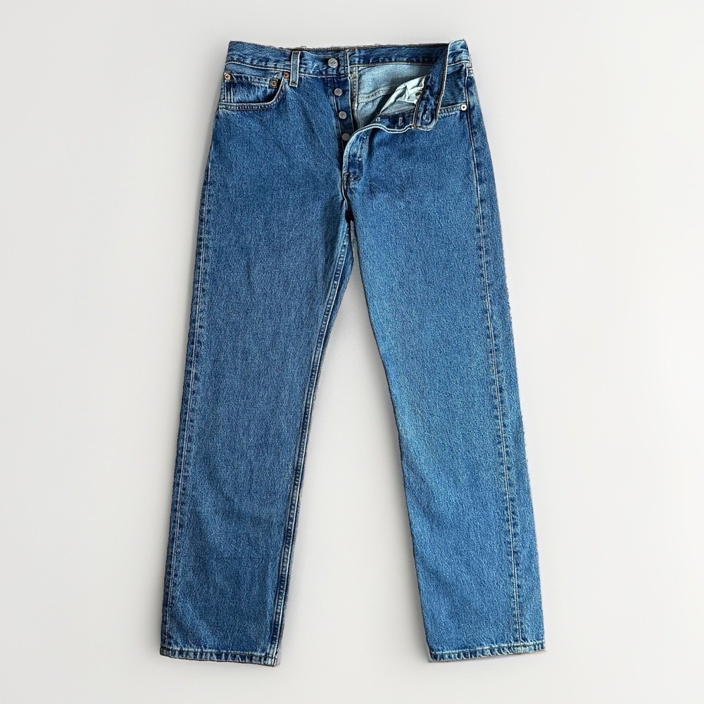 Vintage 90s Levis 501 Jeans Mens 32x32 Blue Denim Straight Fit Button Fly USA